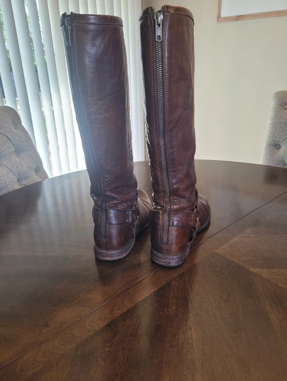 Frye Phillip Harmess Women’s Tall Brown Leather Riding Boots. Size 8B